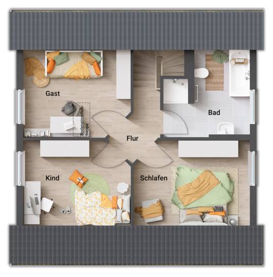 Grundriss Dachgeschoss Raumwunder 100 - novo