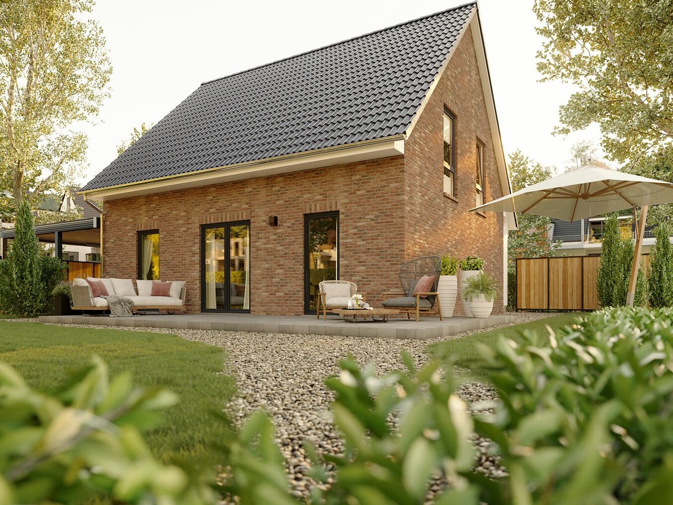 Ext_Einfamilienhaus_Flair_125_Aktionshaus_Era_143_GardenView_Klinker