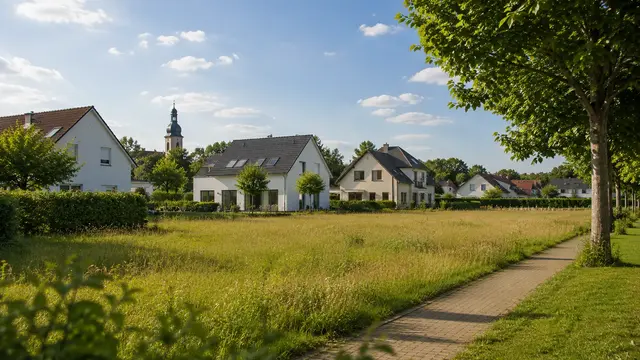Moderne Einfamilienhäuser am Ortsrand von Oranienbaum mit großzügigen Gärten, naturnaher Umgebung und ruhiger Wohnlage an der Heidestraße.