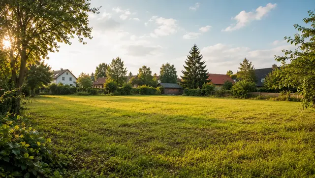 Baugrundstück in Kropstädt am Ortsrand mit Blick auf die dörfliche Umgebung und die naturnahe Landschaft des Wittenberger Vorfläming.